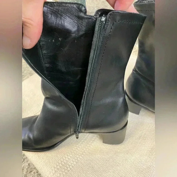 Coach Teresa black leather heeled boots, size 7 - Picture 12 of 13